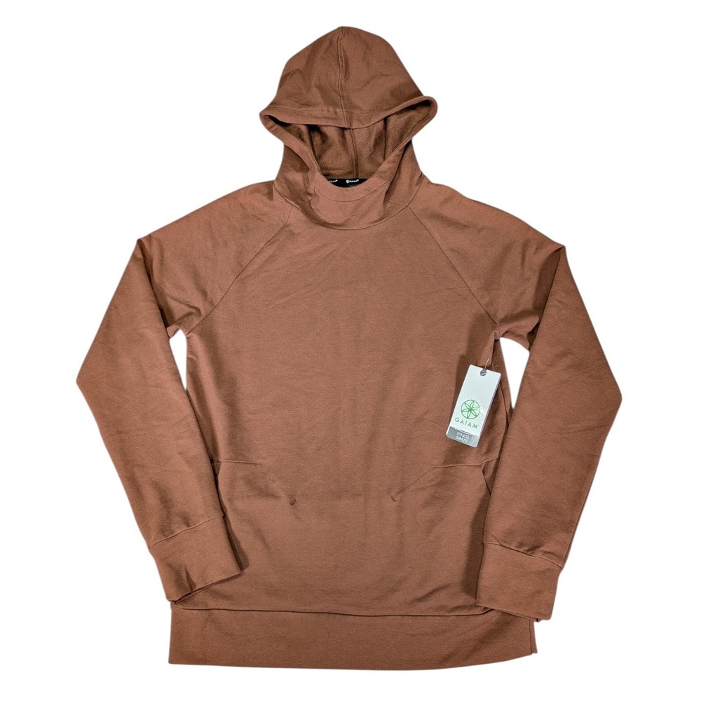 Gaiam Men Namaste Hoodie Potting Soil Brown Fitness Slim Fit Small GAM233HD01017